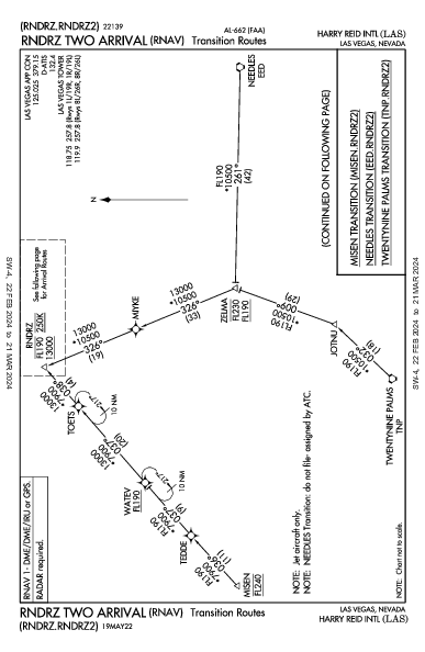 麦卡伦国际机场 Las Vegas, NV (KLAS): RNDRZ TWO (RNAV) (STAR)